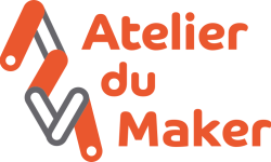 Logo Atelier du Maker, dans l'Ain, bureau d'étude et conception de système mécanique et électronique embarqué